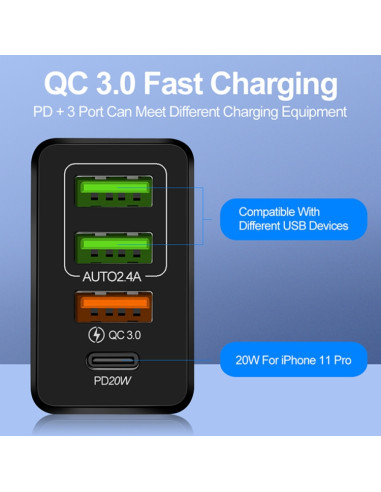 Caricatore FLOVEME 210BL2007 PD 20W Nero | Melacompro