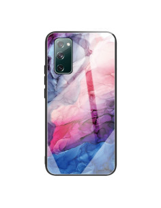 Cover Galaxy S20 FE Glass Marmo Astratto Rosso