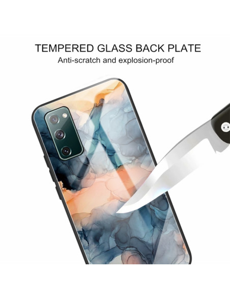 Cover Galaxy S20 FE Glass Marmo Blu | Melacompro