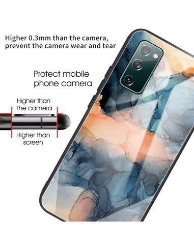 Cover Galaxy S20 FE Glass Marmo Blu | Melacompro