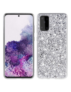 Cover Galaxy S20 FE TPU Antiurto Glitterato Rosso Argento