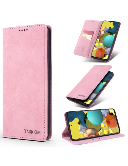 Cover Galaxy A71 PU Leather Rosa Flip | Melacompro