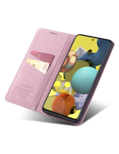 Cover Galaxy A71 PU Leather Rosa Flip | Melacompro