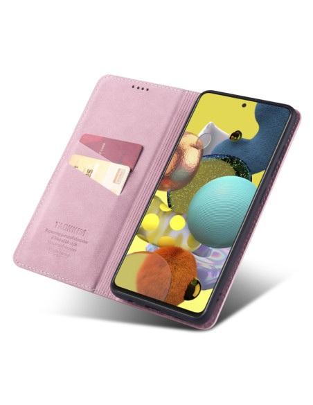 Cover Galaxy A71 PU Leather Rosa Flip | Melacompro