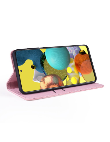 Cover Galaxy A71 PU Leather Rosa Flip | Melacompro