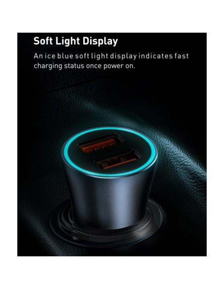 Caricabatterie Auto Baseus USB Type-C Dark Grigio | Melacompro