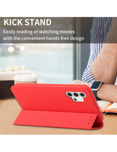 Cover Galaxy A32 4G Pelle PU Verde Menta Rosso | Melacompro