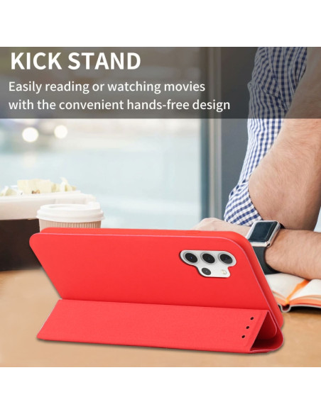 Cover Galaxy A32 4G Pelle PU Verde Menta Rosso | Melacompro