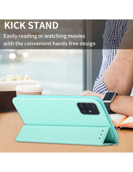 Cover Galaxy A51 4G Pelle Viola Flip Menta Verde | Melacompro