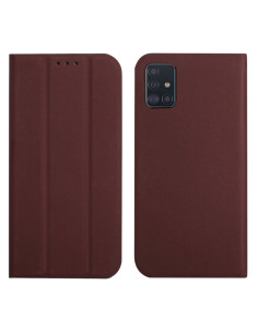 Cover Galaxy A51 4G PU Leather Flip Acquerello Viola Marrone