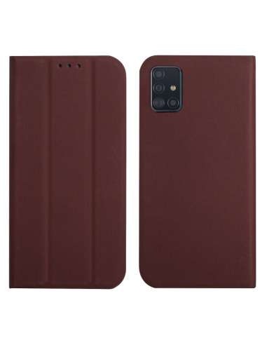 Cover Galaxy A51 4G Pelle Viola Flip Marrone | Melacompro