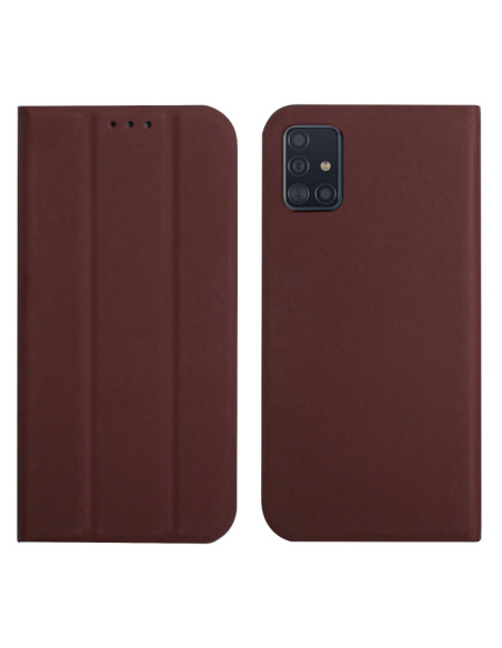 Cover Galaxy A51 4G Pelle Viola Flip Marrone | Melacompro