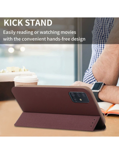 Cover Galaxy A51 4G Pelle Viola Flip Marrone | Melacompro