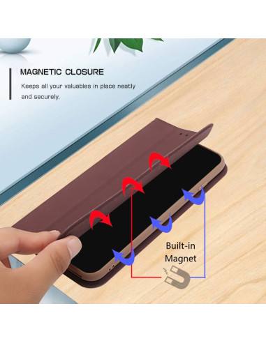 Cover Galaxy A51 4G Pelle Viola Flip Marrone | Melacompro