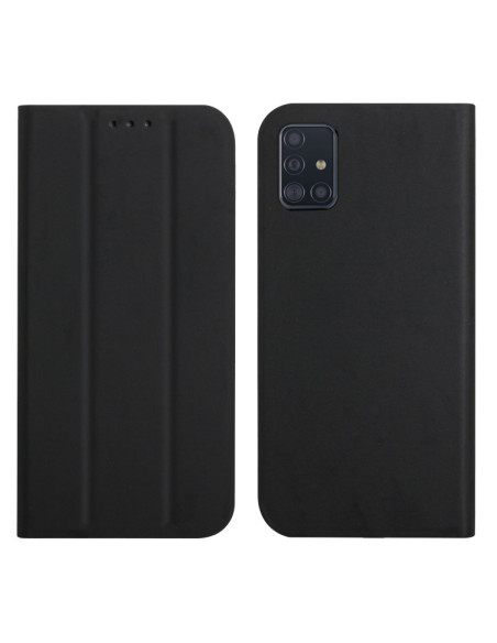 Cover Galaxy A51 4G Pelle Viola Flip Nero | Melacompro