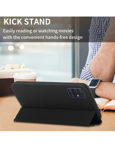 Cover Galaxy A51 4G Pelle Viola Flip Nero | Melacompro