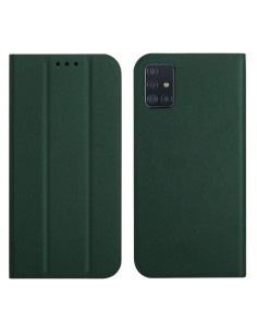 Cover Galaxy A51 4G PU Leather Flip Acquerello Viola Deep Verde