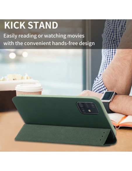 Cover Galaxy A51 4G Pelle Viola Flip Deep Verde | Melacompro
