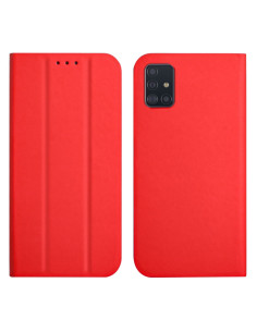 Cover Galaxy A51 4G PU Leather Flip Acquerello Viola Rosso