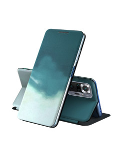 Cover Galaxy A51 4G PU Leather Flip Acquerello Viola Verde