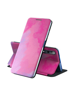 Cover Galaxy A50 PU Leather Acquerello Berry Viola