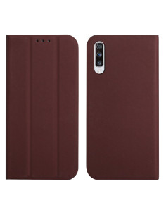 Cover Galaxy A70 Pelle a Libro con Supporto Verde Menta Marrone