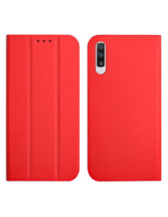 Cover Galaxy A70 Pelle a Libro con Supporto Verde Menta Rosso
