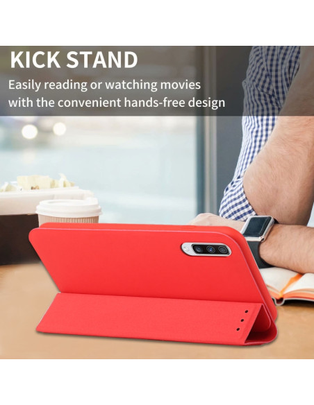 Cover Galaxy A70 Pelle a Libro Verde Menta Rosso | Melacompro