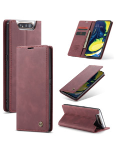 Cover Galaxy A80/A90 Pelle Marrone Rosso wine | Melacompro