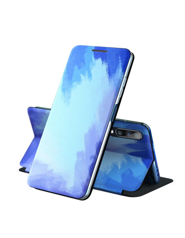 Cover Galaxy A50 PU Leather Acquerello Blu | Melacompro