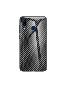 Cover Galaxy A20e TPU Fibra Carbonio Nero Nero fiber