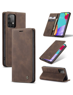 Cover Galaxy A52 5G Pelle Portafoglio Coffee | Melacompro