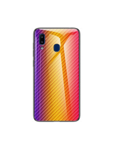 Cover Galaxy A20e TPU Fibra Carbonio Nero Oro fiber