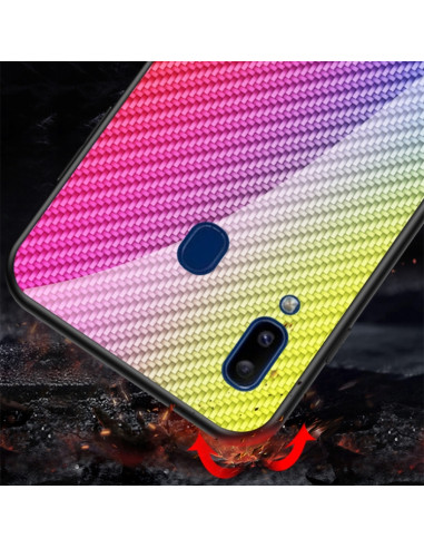 Cover Galaxy A20e Fibra Carbonio Nero Oro fiber | Melacompro