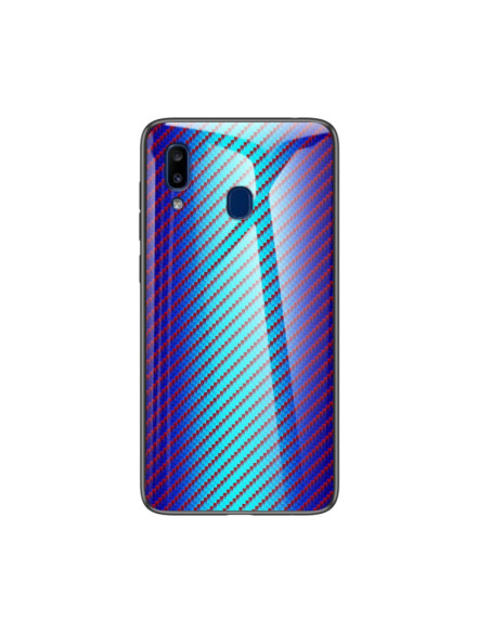 Cover Galaxy A20e Fibra Carbonio Nero Blu fiber | Melacompro