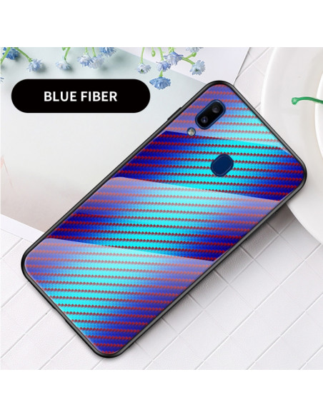 Cover Galaxy A20e Fibra Carbonio Nero Blu fiber | Melacompro
