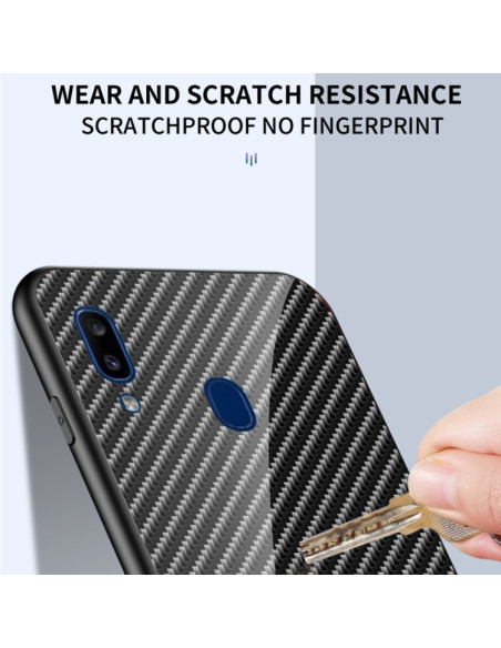 Cover Galaxy A20e Fibra Carbonio Nero Blu fiber | Melacompro