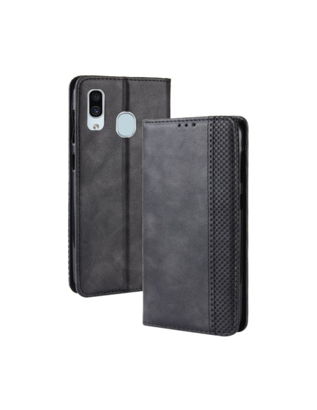 Cover Galaxy A20e Pelle Crazy Horse Nero | Melacompro
