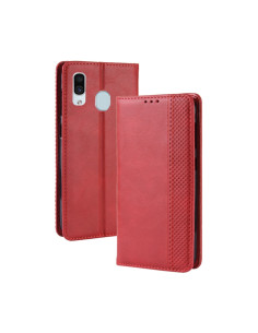Cover Galaxy A20e Pelle Crazy Horse con Portafoglio Rosso