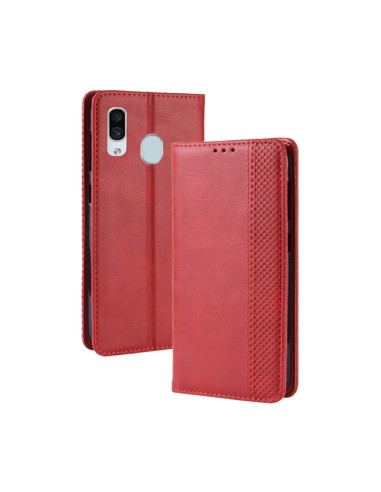Cover Galaxy A20e Pelle Crazy Horse Rosso | Melacompro