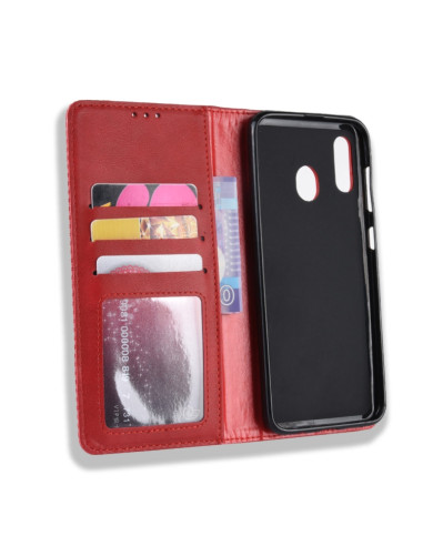 Cover Galaxy A20e Pelle Crazy Horse Rosso | Melacompro