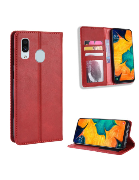 Cover Galaxy A20e Pelle Crazy Horse Rosso | Melacompro