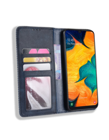 Cover Galaxy A20e Pelle Crazy Horse Blu | Melacompro