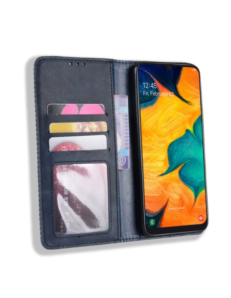Cover Galaxy A20e Pelle Crazy Horse Blu | Melacompro