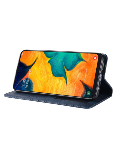 Cover Galaxy A20e Pelle Crazy Horse Blu | Melacompro