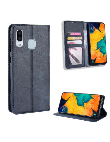 Cover Galaxy A20e Pelle Crazy Horse Blu | Melacompro