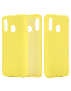 Cover Galaxy A20e Silicone Liquido Antiurto Nero Giallo