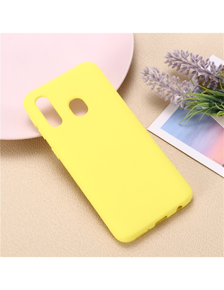 Cover Galaxy A20e Silicone Nero Giallo | Melacompro