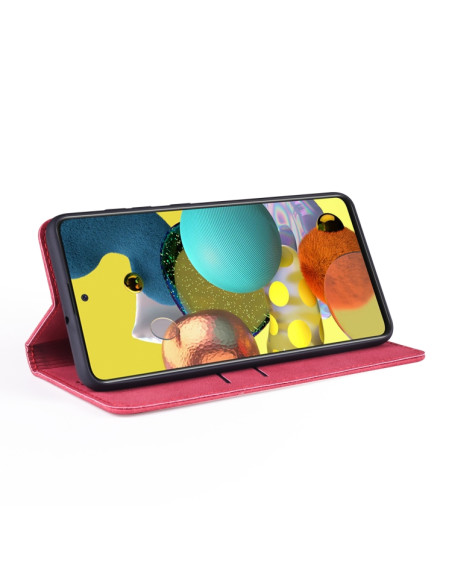 Cover Galaxy A71 PU Leather Rosa Flip Rosso | Melacompro