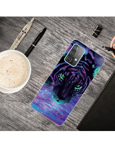 Cover Galaxy A32 5G TPU Antiurto Tigre Viola Trasparente